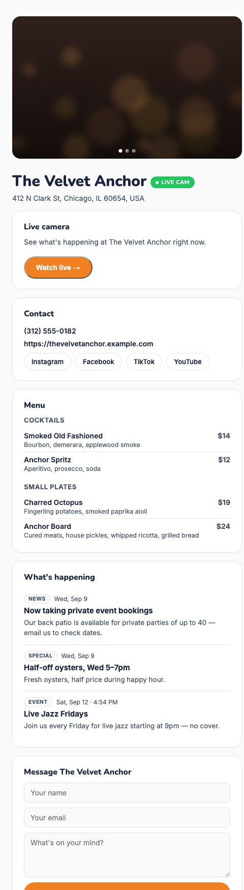 A real Premium bar page on BarCrawl